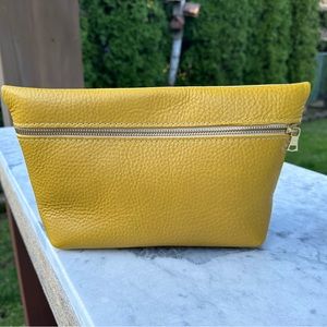 Portland Leather Goods Extra Large Makeup Bag - Gaia Yellow 🦄